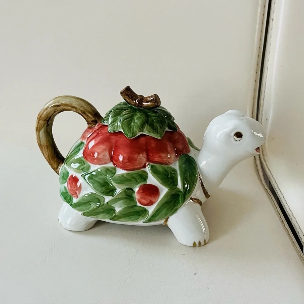 Turtle shaped ceramic Andrea By Sadek tea pot